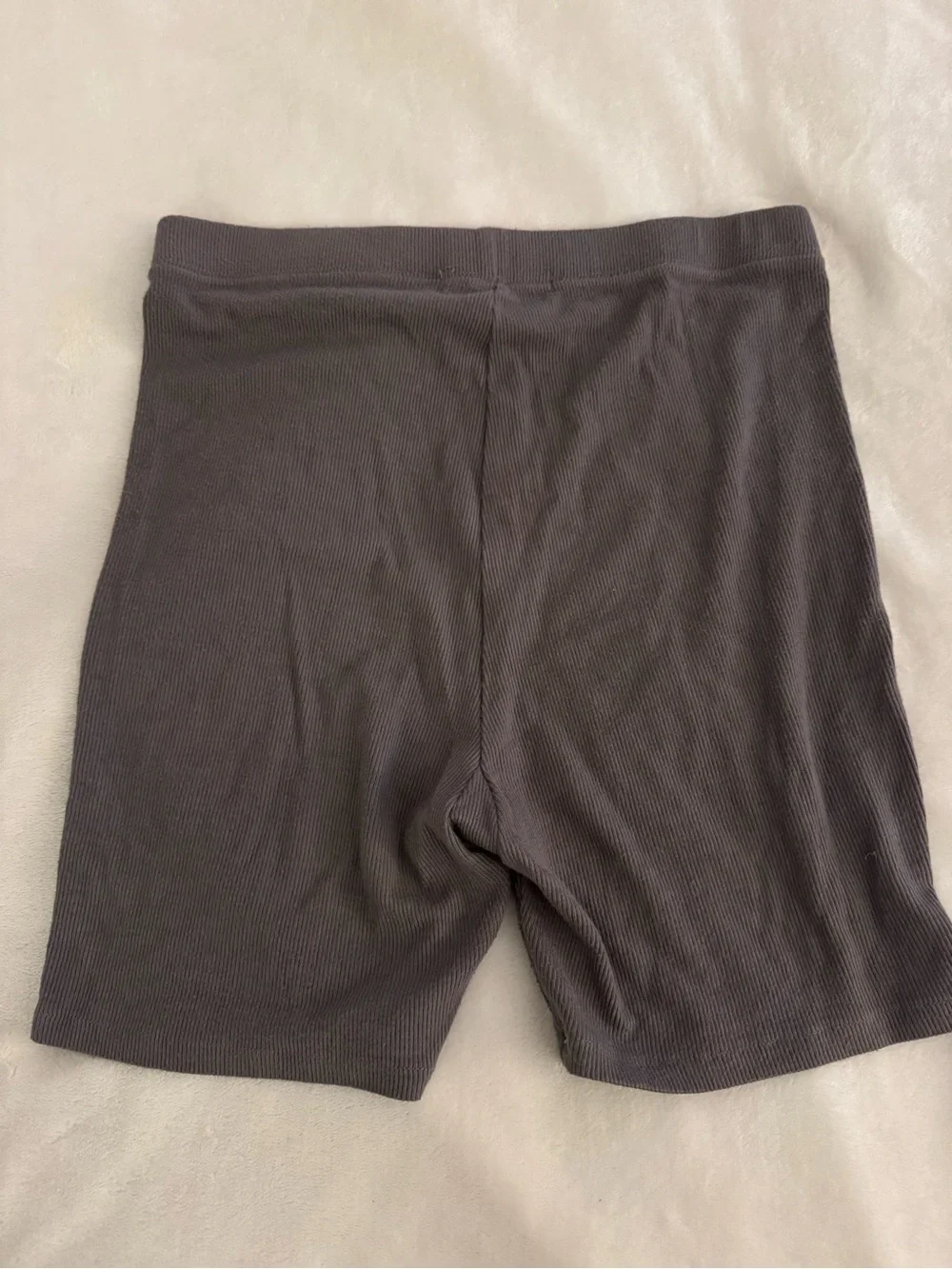 Joah Brown Ribbed High-Rise Mid-Length Bike Shorts - Concrete - Picture 4 of 4